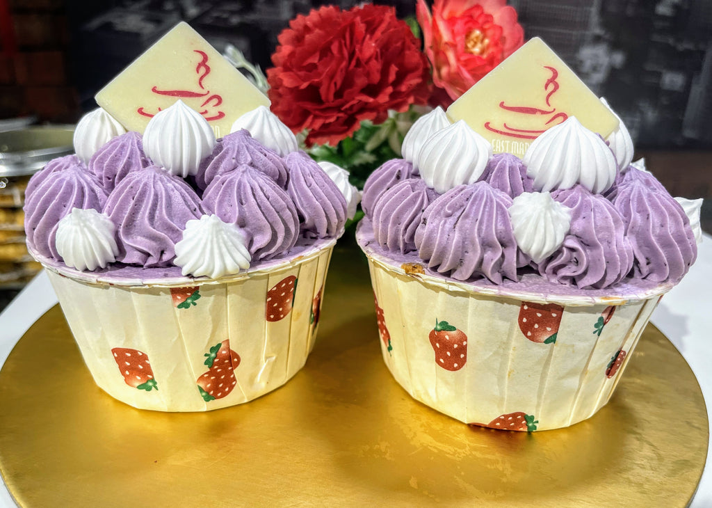 Cupcake - Purple Flora Design (Regular Size) - 2 pcs