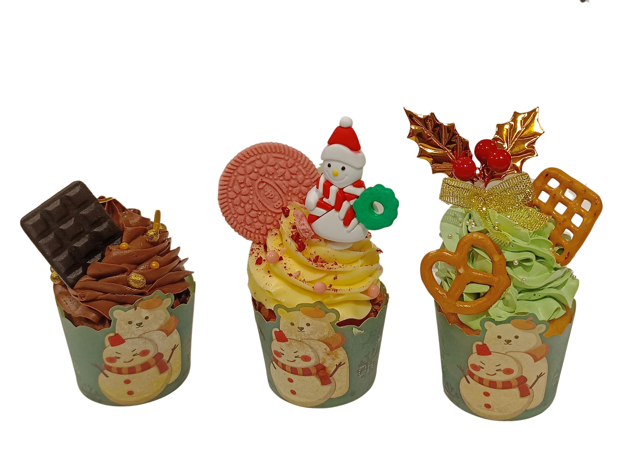 Christmas Cupcakes  (3pcs/set)